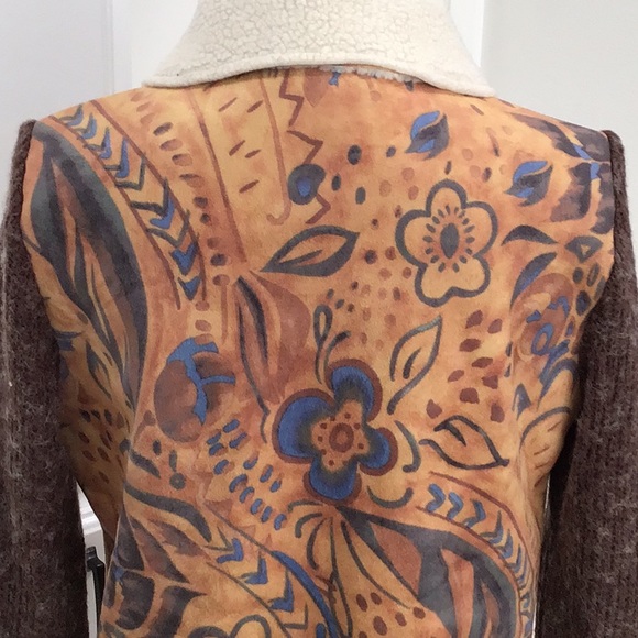 NWOT. K-I-K-I-T Printed Suede Knit Jacket - Picture 9 of 11